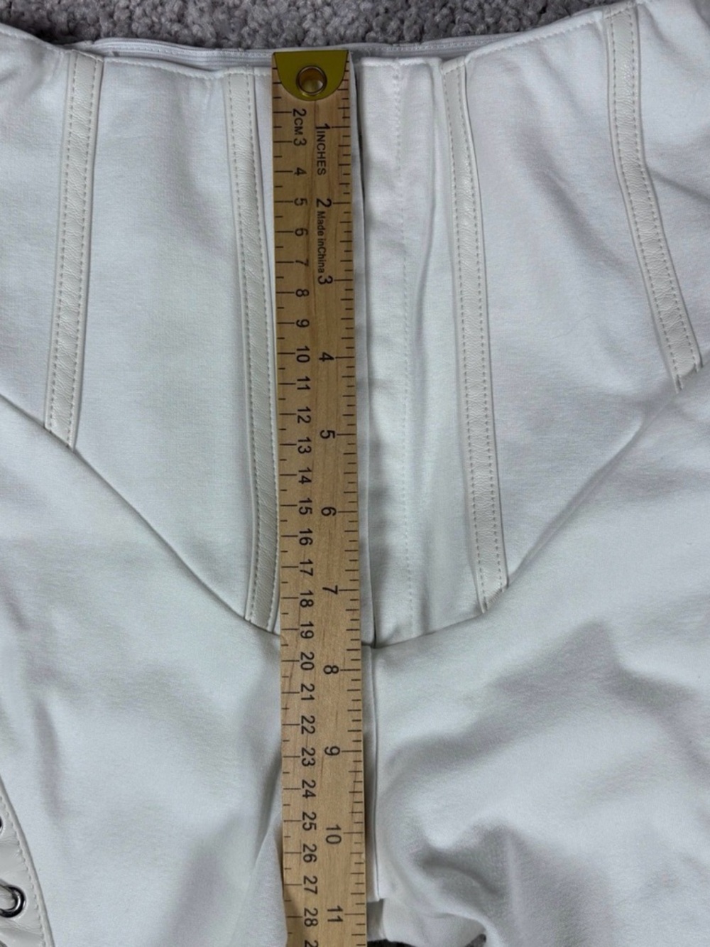 MANIERE DE VOIR White Lace Up Corset Waist Skinny Leggings Pants Womens Size 2 - Picture 10 of 12